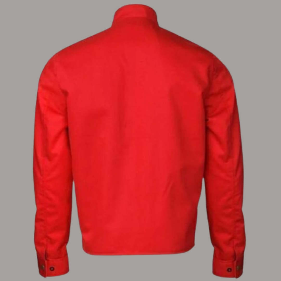 Men’s Elvis Presley Speedway Jacket Handcrafted Slim Fit Cotton White Stripes Jacket — image 2