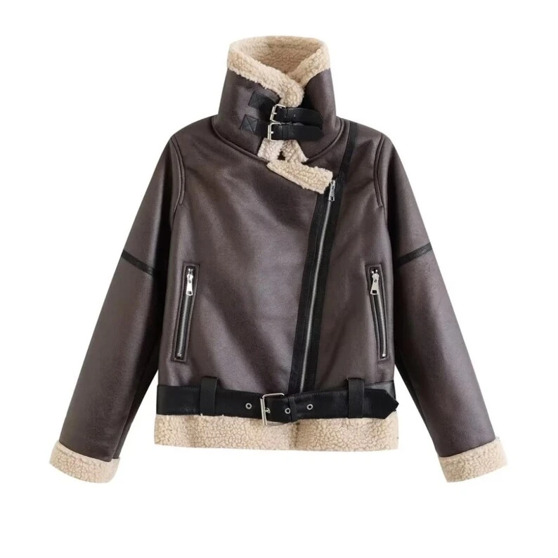B3 RAF Brown Women’s Shearling Bomber Leather Jacket
