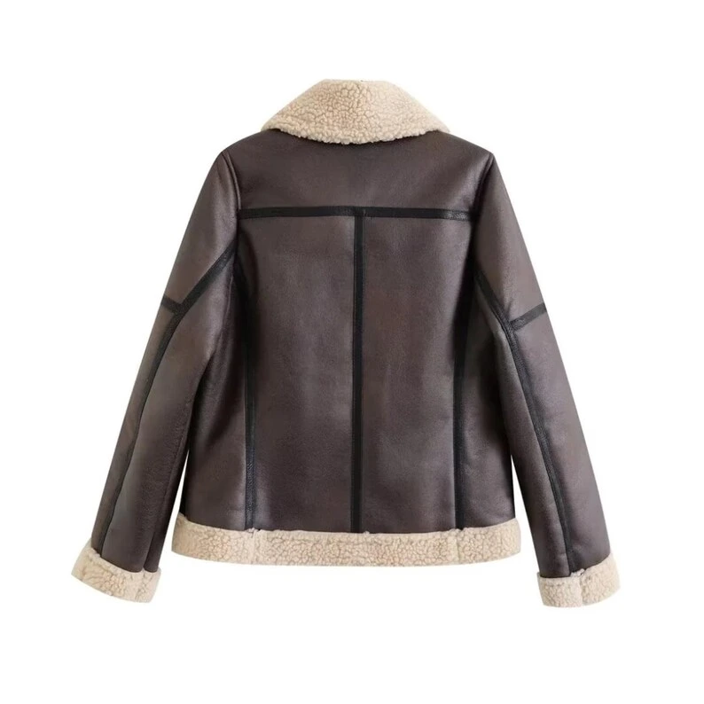 B3 RAF Brown Women’s Shearling Bomber Leather Jacket — image 2