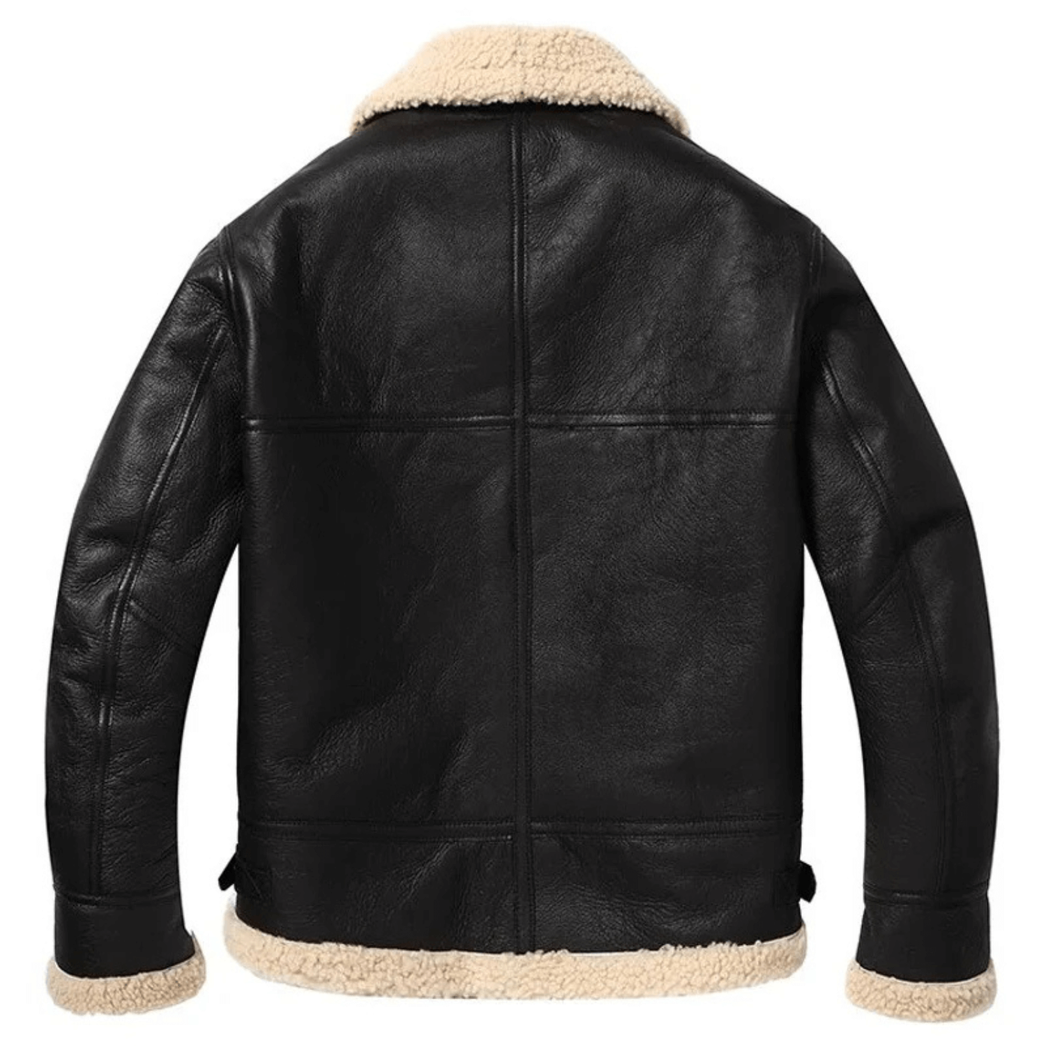 B3 RAF Black Men’s Bomber Aviator Shearling Leather Jacket — image 2